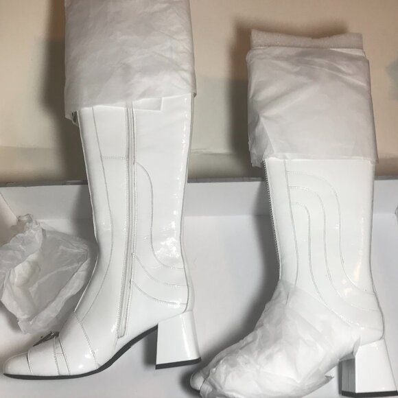 Jeffrey Campbell 2012 - "Peggy" Boot in White Crinkle Patent Leather -New in Box - Picture 12 of 15